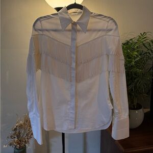 Vintage Stella McCartney white fringe button up